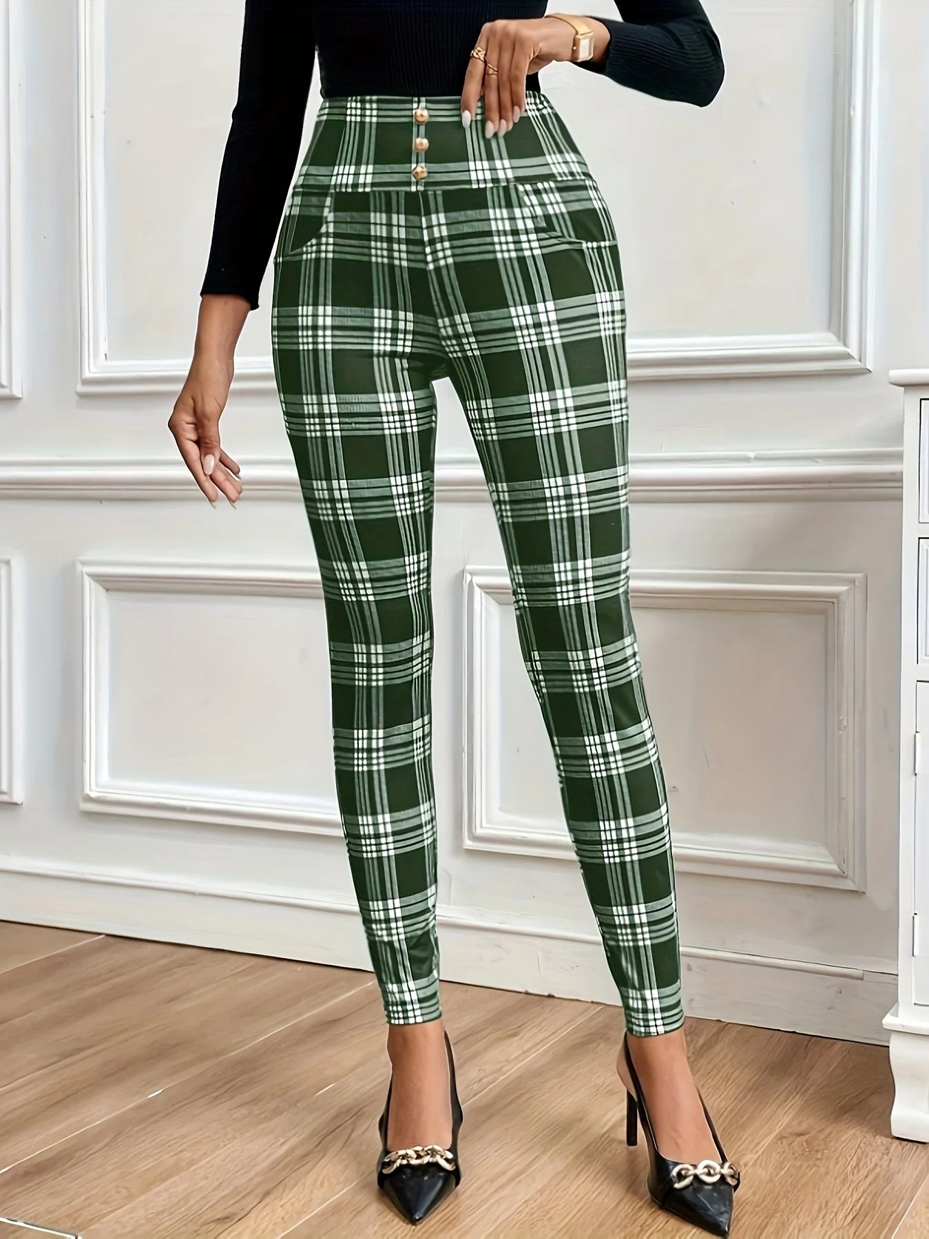 Madison High-Waist Plaid Legging