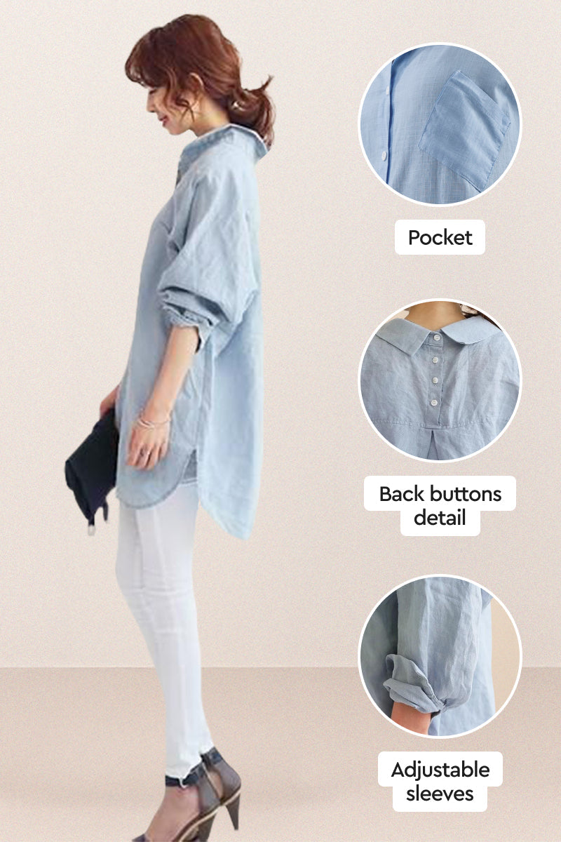 Oversized 100% Cotton Linen Shirt