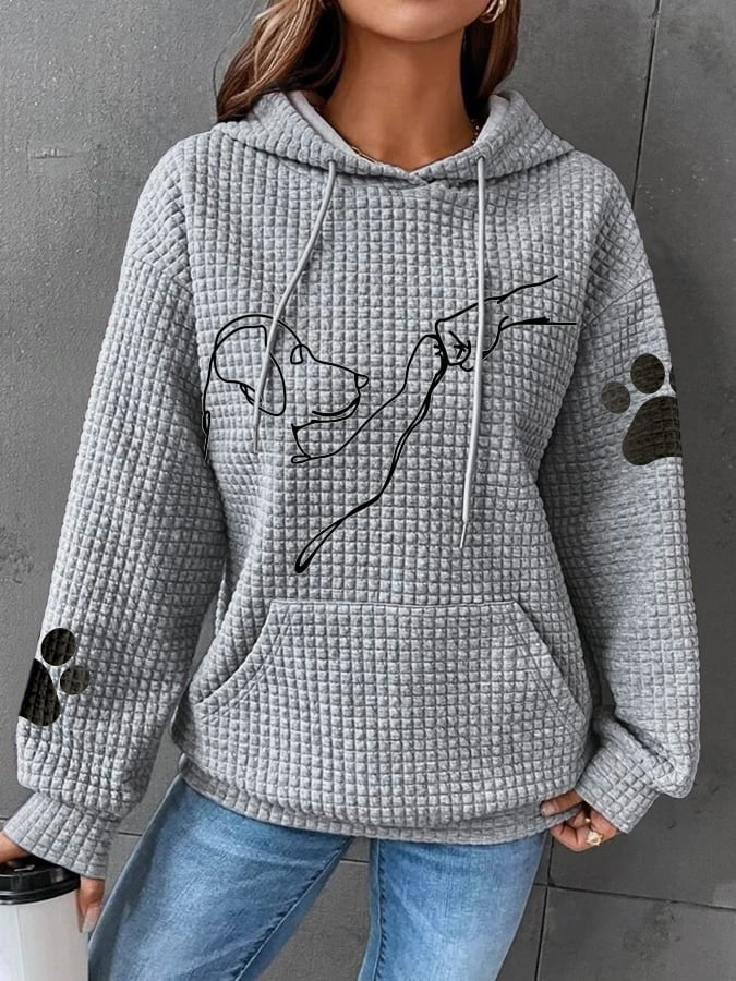 Betsy - Paw Print Waffle Hoodie