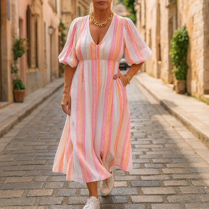 Carlena™ | V-Neck Summer Maxi Dress
