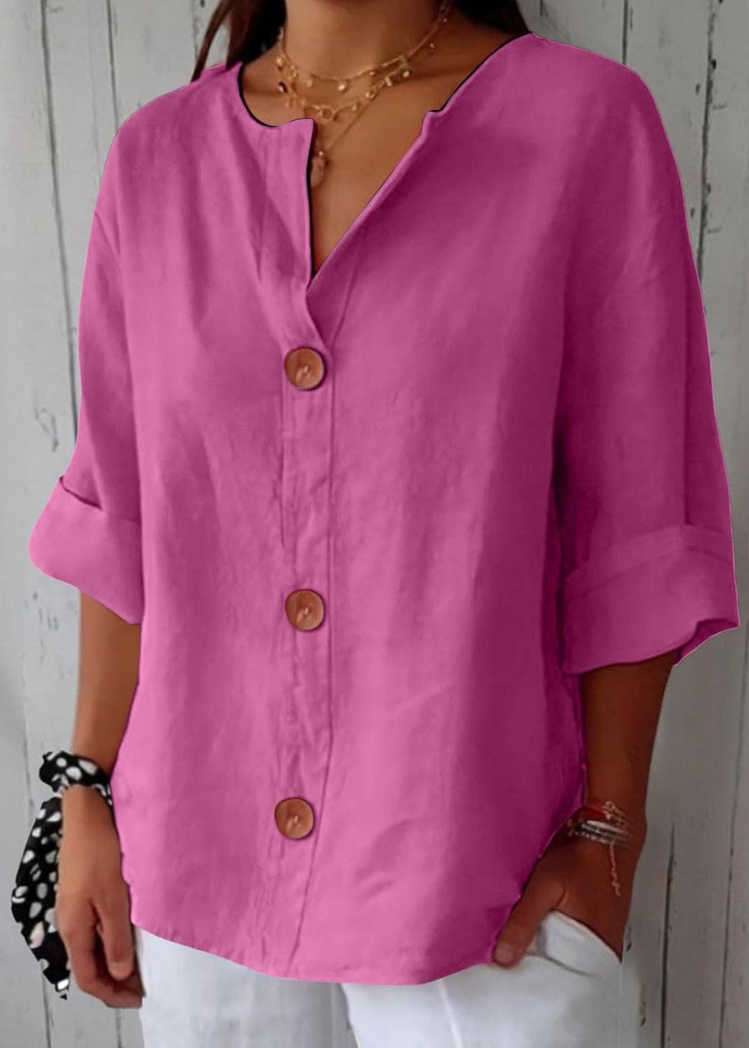 Rachel – Casual Linen Blouse