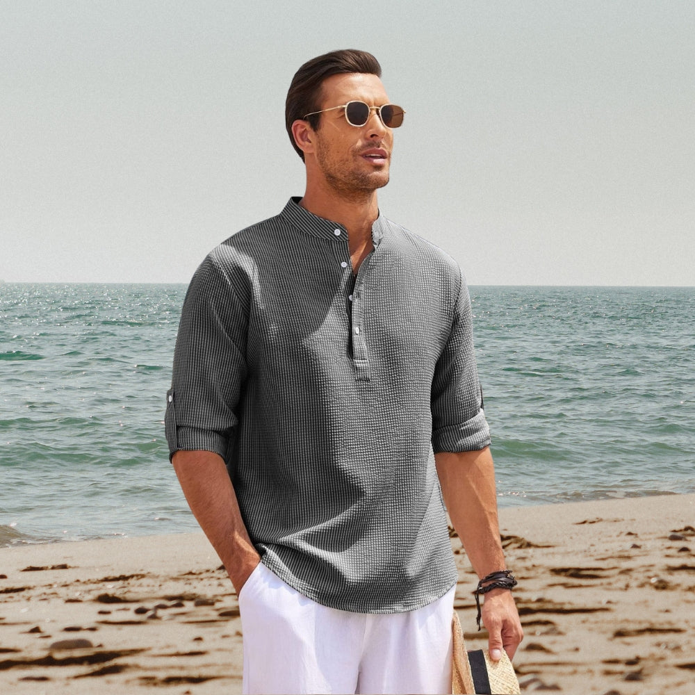Half-Button Long Sleeve Shirt