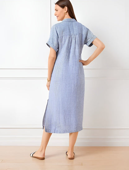 Fioria™ Flattering Striped Shirtdress