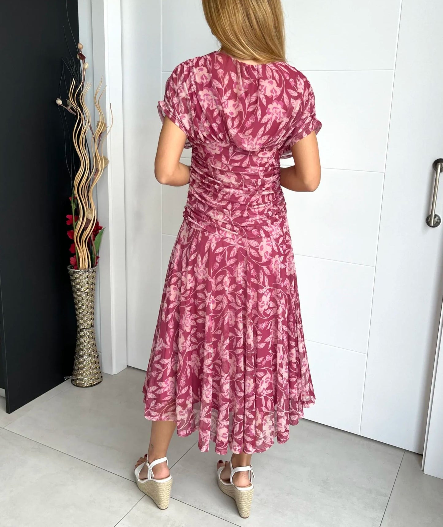 Christi™ | Off-Shoulder V-Neck Printed Dress